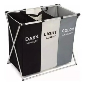 Canasto Ropa Sucia Cesto Organizador Triple Plegable Premium