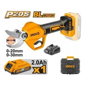 Tijera Podar A Batería Ingco Cssli203083 Brsuhless 20-30mm Color Amarillo