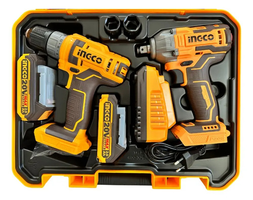 Kit Llave De Impacto + Taladro Inalámbrico 20v +2 Baterías - Imagen 2