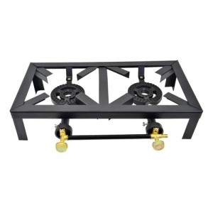 Anafe Doble Quemador Triple Llama Gas 2 Hornallas