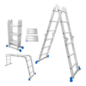 Escalera Andamio 12 Escalones Aluminio Con Plataforma Wadfow