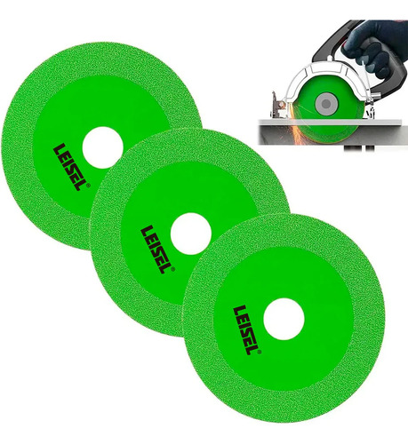 Set De 3 Discos Leisel De Corte Ultra Fino De Vidrio 100mm - Imagen 4