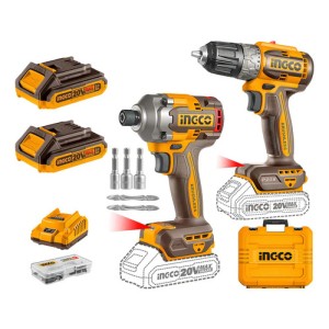 Kit Taladro 52nm + Atornillador Impacto 285nm Inalámbricos Color Naranja Claro Frecuencia 50hz/60hz