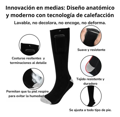 Medias Calefaccacionadas Bateria Recargable Invierno Tgouy - Imagen 4