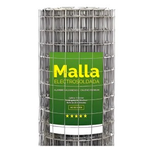 Tejido Malla Electrosoldada Galvanizada Rollo 1.0 X 25 Mts
