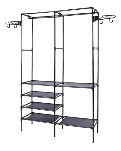 Ropero Multifuncional Doble Con Perchero Y Estantes - Imagen 8