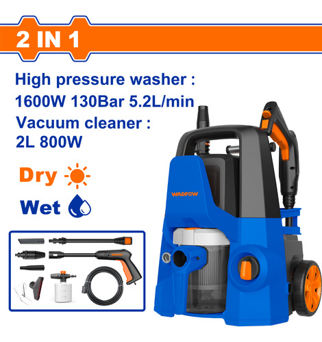 Hidrolavadora Aspiradora 2 En 1 1600w 130bar 5.2 L/min - Imagen 3
