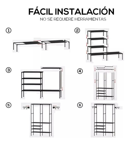 Ropero Multifuncional Doble Con Perchero Y Estantes - Imagen 11
