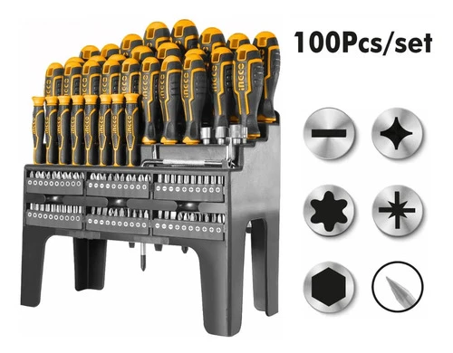 Set X 100 Destornilladores Surtidos Ingco Hksd10028