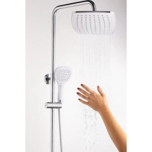 Barral Columna Ducha Acero Inox Cuadrada C/teléfono