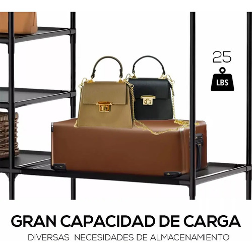 Ropero Multifuncional Doble Con Perchero Y Estantes - Imagen 12