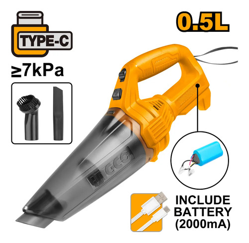 Aspiradora Inalámbrica Ingco 20v - A Batería, Carga Usbc - Imagen 2