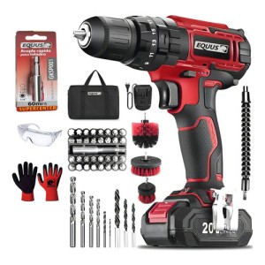 Taladro Atornilador Inalambrico Equus Bolso S Color Rojo
