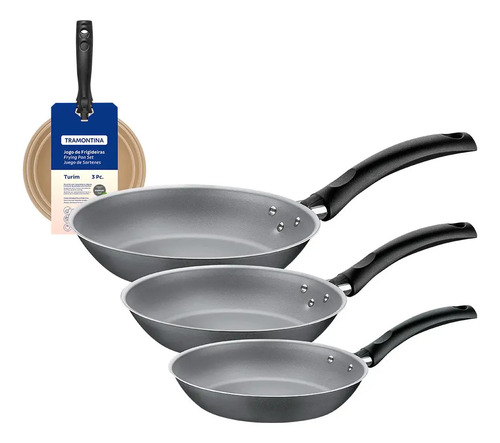 Set De Sartenes Tramontina Turim 3 Piezas 16cm-20cm-24cm Ub