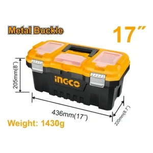 Caja Herramientas 17 Broche Metal Ingco Pbx1702 - Smf Color Anaranjado