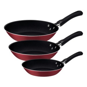 Juego De Sartenes Rojas Tramontina Caribe De 3 Piezas