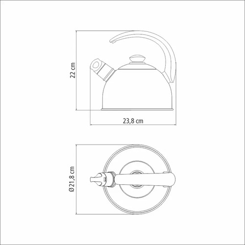 Caldera Con Silbato Tramontina Inox Apito De 3 Litros - Imagen 6